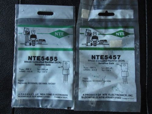NTE SILICON CONTROLLED RECTIFIER (1) NTE5455 &amp; (1) NTE5457 - LOT OF 2
