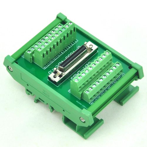 DIN Rail Mount 40-pin Half-Pitch/0.05&#034; D-SUB Female Interface Module, DSUB, SCSI