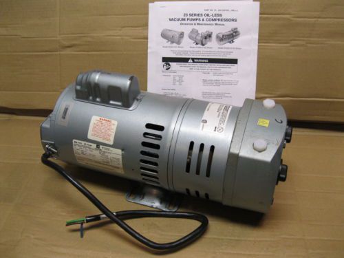 Gast Vacuum Rotary Vane Pump, Compressor Model 1023 Warranty Manual Refurbished