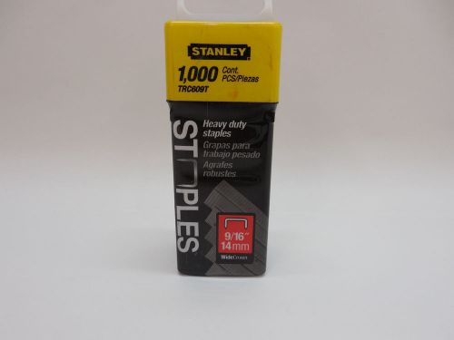 Stanley 9/16&#034; 14mm staples box of 1000 trc 609t wide crown heavy duty for sale