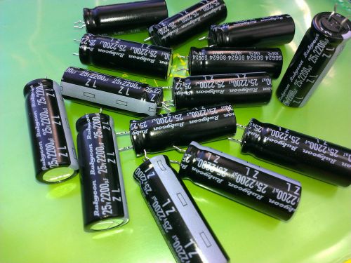 [20 pcs] rubycon series zl 2200uf 25v low esr capacitors for sale