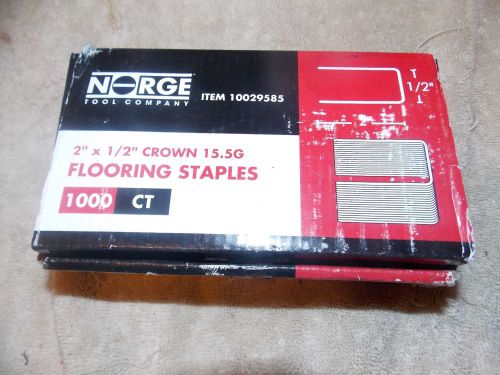 NORGE Staples 2&#039;&#039; X 1/2 Crown 15.5G  Galv. Flooring Staples 1,000 #10029585