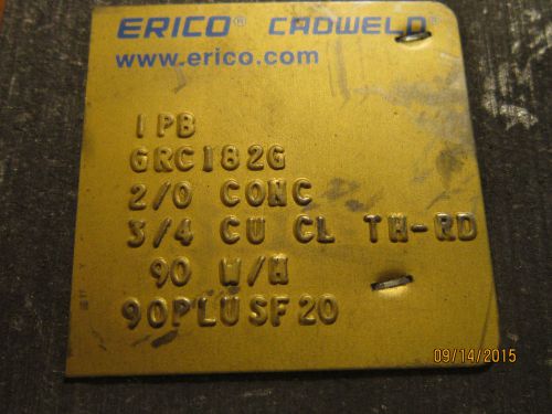 ERICO CADWELD GRC182G 2/0 CONC RUN TO 3/4&#034; COPPER CLAD ROD