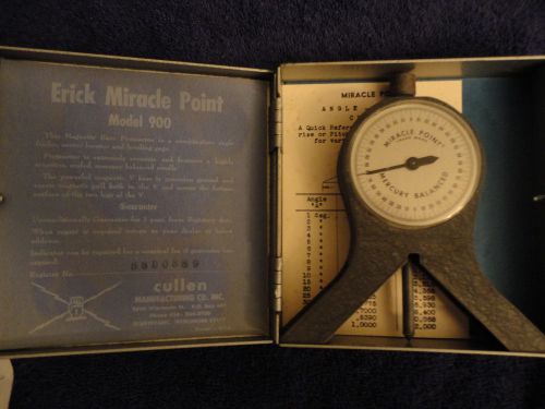 Erick miracle point model 900 magnetic base protractor w/ case for sale