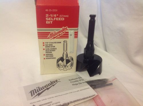 Milwaukee 2-1/4&#034; (57mm) selfeed drill bit self feeding 48-25-2251 new nib  jjj59 for sale