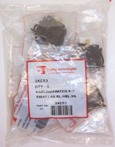 (Lot of 5) Carling Rocker Switches TIGA51-6S-BL-NBL On/Off SPST (E20S)