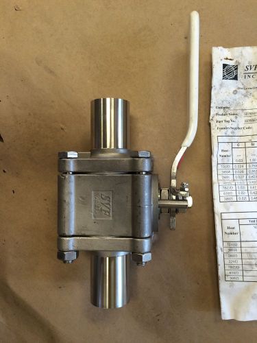Svf flow controls 1.5&#034; ball valve, t-316ss, 3 piece, weld od tube connection for sale