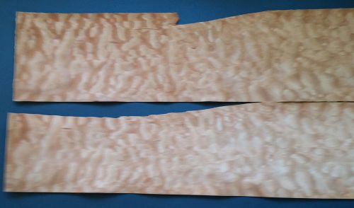 Quilted maple raw wood veneer 35&#034; x 3 1/2&#034; pillowed - slight buckled - 1 piece