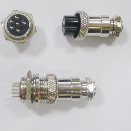 5x Aviation Plug 6-Pin 16mm GX16-6 Male and Female Panel Metal Connector IND
