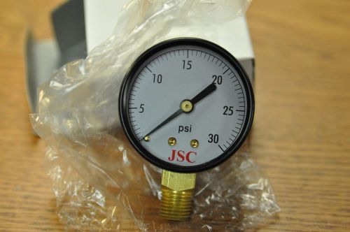 JSC Air Pressure Gauge 2&#034; Dial Bottom Mount G60-030 0-30 PSI 1/4&#034; FAST! A48