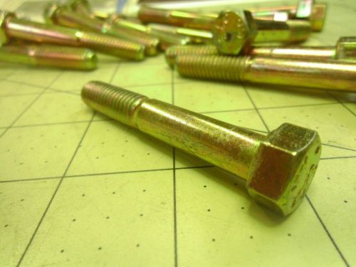 (26) 3/8-16 x 2 1/2 hex cap screw bolt yellow zinc part thread grade 8 #57945 for sale
