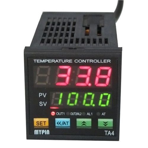 MYPIN Dual Digital F/C PID Temperature Controller Thermostat TA4-SNR + K Sensor