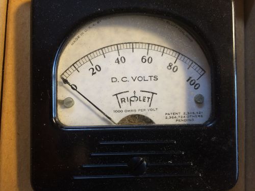 Vintage nos triplett model 327 dc volts meter 0-100 nib brand new gauge for sale