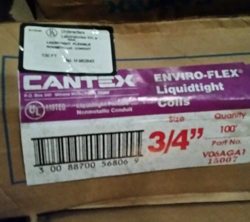 Lot of 9, Cantex, 3/4&#034; Non Metallic Liquidtight, cat #V06AGA1, 100&#039; boxes. NEW.