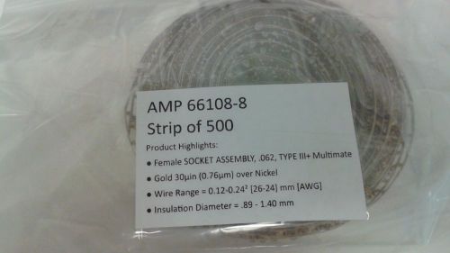 66108-8, strip of 500, amp, multimate, gold 30µin (0.76µm) for sale