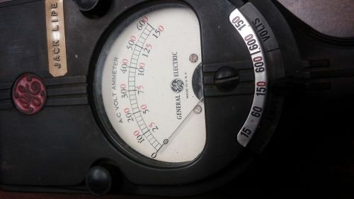 Vintage GE Volt Meter &amp; Clamp on Amp in 12 ranges 15-600 With Case and Leads