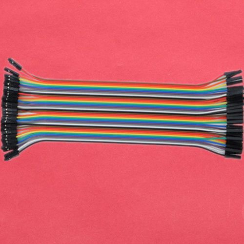 40PCS Dupont Wire Color Jumper Cable 2.54mm 1P-1P Male to Female 20cm
