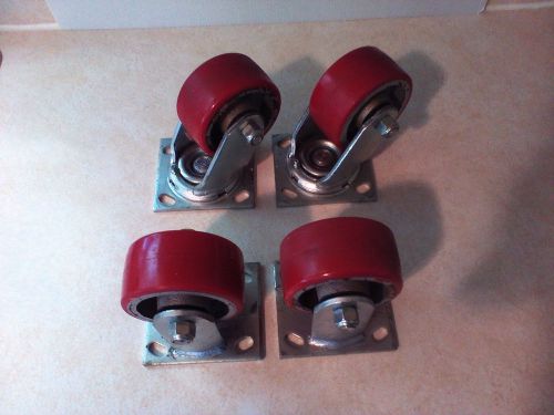4 heavy duty casters 1/4&#034; thick massive weigh 5-6 lbs each polyurethane wheels? for sale