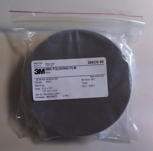 3m polishing film disc 498x 3 mic 3 mil 5xnh silicon cardbide adhesive 50/pack for sale
