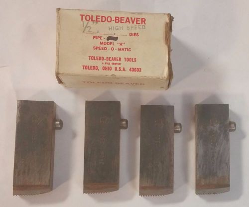 Toledo beaver curtis pipe threading dies 90344 1/2&#034; hss npt speed-o-matic for sale