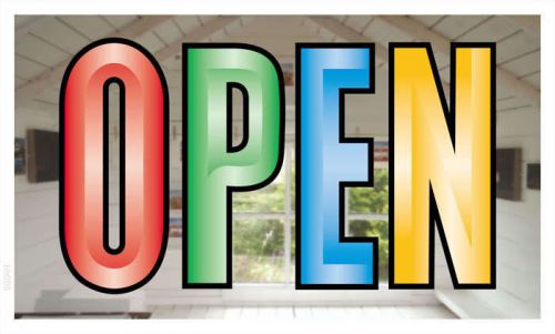 bb098 Open Colorful Business Banner Shop Sign