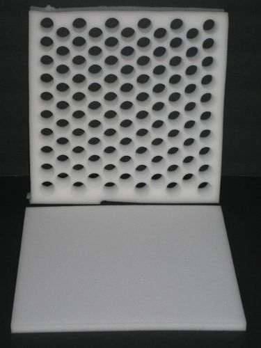 105 QUAIL EGG 1 3/4&#034; THICK FOAM SHIPPING BLOCK WITH 1/2&#034; THICK FOAM LID.