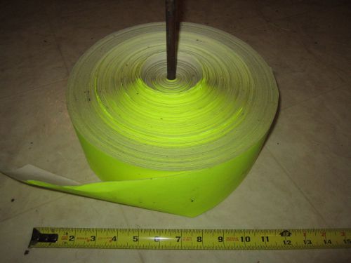 Florescent Yellow Sticker Tape 3-1/2&#034; Wide 10 Pound Roll High Visibility Safety