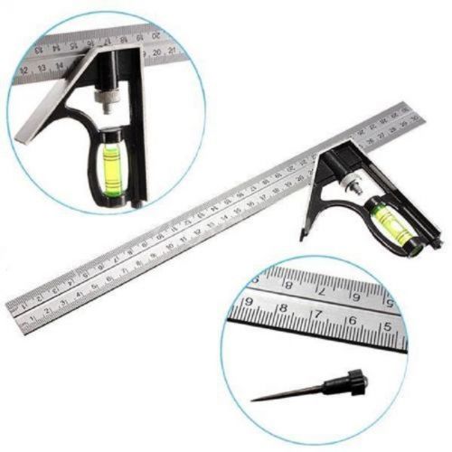 Adjustable 12&#034; 300mm Stainless Steel Measuring Set Engineer Combination Square