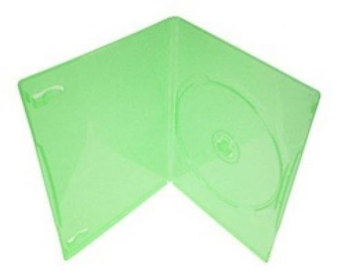 100 SLIM Clear Green Color Single DVD Cases 7MM