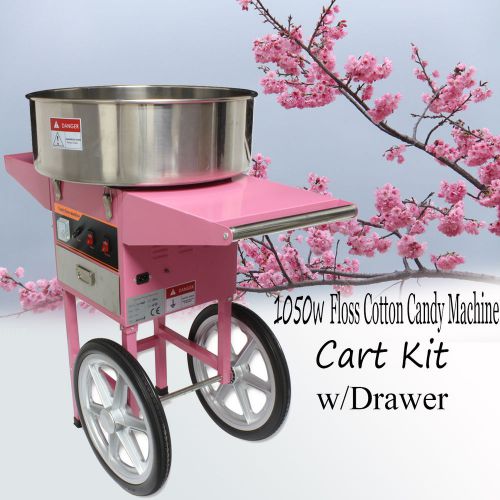 1050w full electric cotton candy machine cart kit floss maker store booth for sale