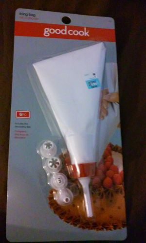 Good Cook Icing Bag 6pc includes five decoration tips NWT