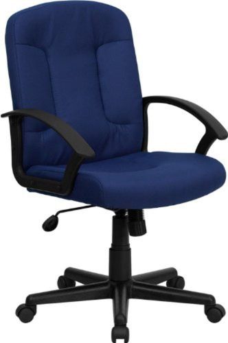 Flash Furniture GO-ST-6-NVY-GG Mid-Back Fabric Task and Computer Chair with N...