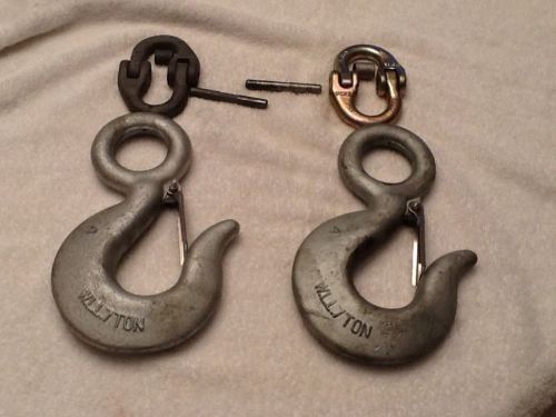 Set of two huge hooks comes with two 1/2 &#034; connectors with lock in pins rigging for sale