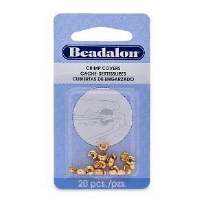 Beadalon crimp cover 4mm nickel free gold plated, 20-piece 293347 for sale