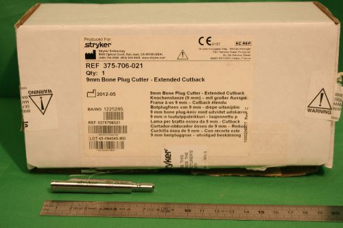 Stryker 375-706-021  9mm Bone Plug Cutter- New in Box