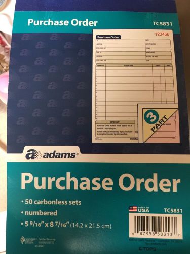 Adams DC5831 Carbonless Purchase Order Statements, 2-Part, 5-9/16&#034;x8-7/16&#034;