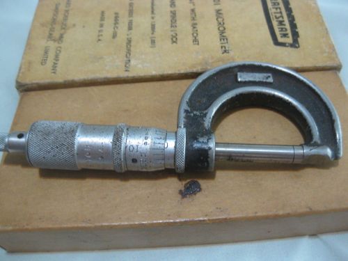 Craftsman micrometer-0-1&#034; w/ ratchet and spindle lock #38601 for sale