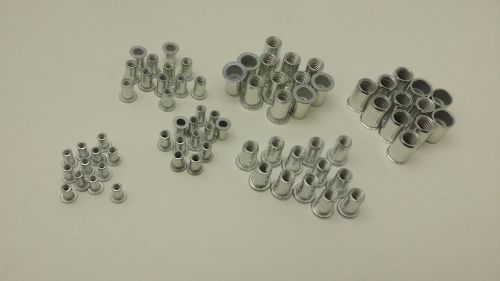 72PC Nut Rivet Insert Blind SAE All Aluminum 1/4-20 6-32 10-24 8-32 5/16-18