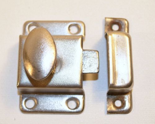 Vintage metal silver cupboard cabinet latch lock turn knob lock spring loaded for sale