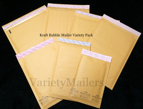 KRAFT BUBBLE POSTAL MAILING ENVELOPE VARIETY PACK ~ 7 SIZES ~  SHIPPING MAILERS