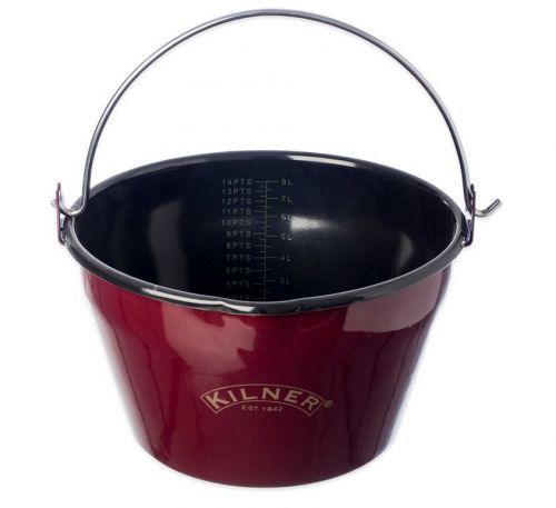 8.5 quart kilner red enamel steel liter pint gauge jam jelly stove stovetop pan for sale