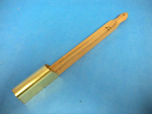 Vintage Lab Wood Brass Thermometer Scoop 12.5&#034;