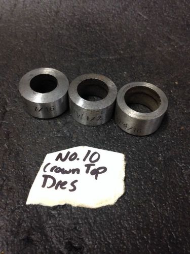 Roper Whitney No 10 Crown Top Dies 7/16, 1/2, 9/16 Machinist Fab Shop Tool Punch