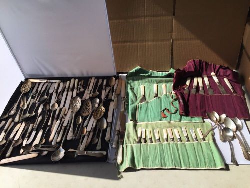 Vintage Silver Plated Stainless Sterling Silver And More Silverware Lot 195 Piec