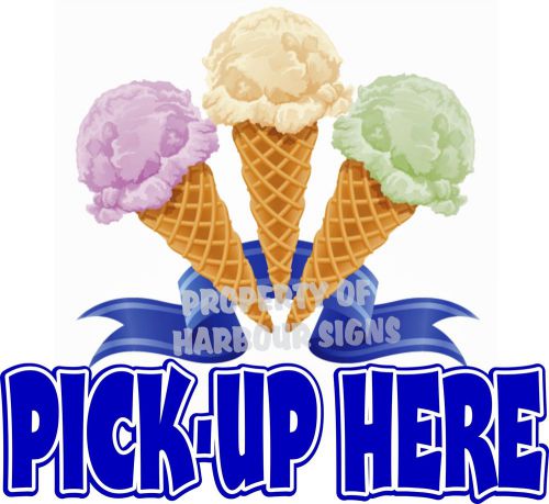 Order Here Decal 14&#034; Ice Cream Food Truck Concession Restaurant Vinyl Sticker