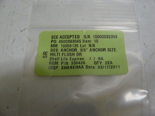 NEW PACK OF 41 HILTI 336426 ANCHOR HDI DROP-IN 3/8 INCH