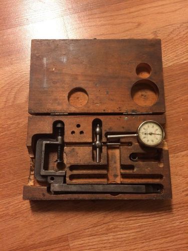 Starrett No. 196 Vintage Universal Dial Test Indicator w/ Original Wood Box