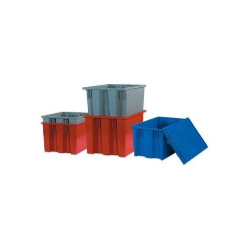 &#034;Stack &amp; Nest Containers, 16&#034;&#034;x10&#034;&#034;x8 7/8&#034;&#034;, Red, 6/Case&#034;