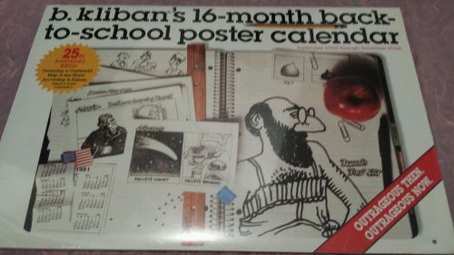 B.Kliban&#039;s 2005-2006 Back To School Poster Calendar NEW
