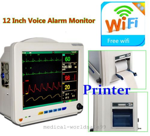 ICU Vital Sign 6-parameter Patient Monitor(ECG,NIBP,SPO2 +Printer WIFI Wireless